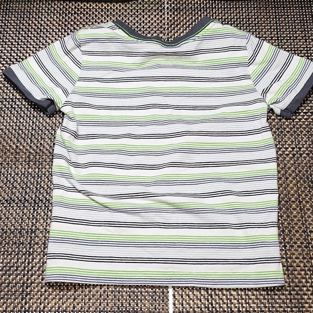 Tommy Bahama Boys Striped Pocket T Shirt Blue Green Toddlers 3T Baby Kids